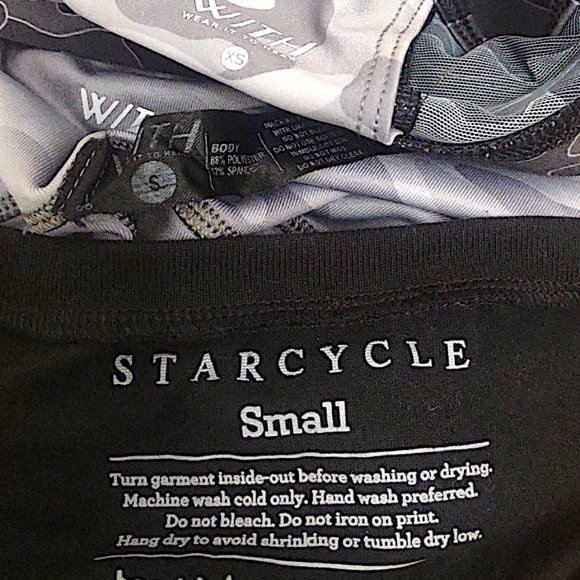 Wear It To Heart WITH lot of 3 camo strappy gym bra biker shorts and tank XS/S - Picture 4 of 8